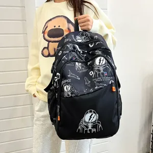 Mochila escolar impermeable con grafiti de astronauta gran capacidad para estudiantes