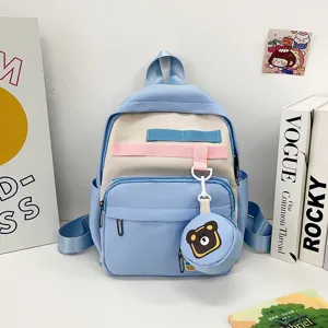 Cute cartoon children school backpack large capacity lightweight daily blue student bag