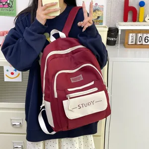 Korean style large capacity student backpack casual waterproof school bag for youth