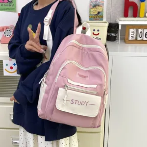 Korean style large capacity student backpack casual simple waterproof school bag for teens