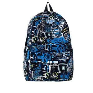Mochila casual de gran capacidad con grafitis geniales y letras para uso diario.