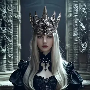 Middeleeuwse gotische metalen kroon detail, donkere fantasy koningin hoofddeksel, Halloween rekw.