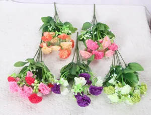 Kunstmatige 14-hoofd Anjer Bloemen Bos Nep Bloemen voor Thuis Huwelijk Feest Decoratie