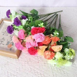 Kunstmatige Anjer Bloemen Boeket 14 Hoofden Nep Bloemstuk voor Thuis Interieurdecoratie