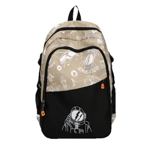 Gran mochila escolar impermeable con diseño de graffiti de astronauta espacial para estudiantes.