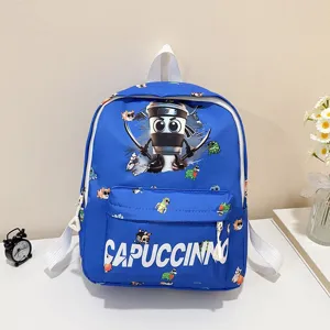 Cute cartoon children school bag blue backpack large capacity kids bookbag for school