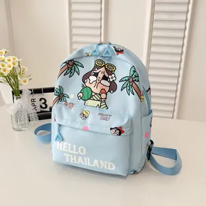 Cute cartoon printed school backpack lightweight waterproof casual daypack for kids