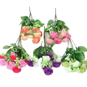 Kunstmatige 14-hoofd anjer bos bloemen neppe bloemen voor thuis huwelijk feest decoratie.