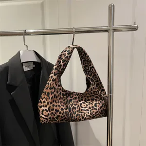Leopard print handbag stylish casual shoulder bag trendy women tote bag chic design