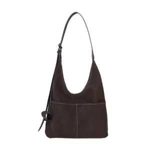 Retro matte suede women shoulder bag large capacity daily commute casual brown tote bag