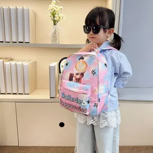 Kids school backpack with cute cartoon design, large capacity for kindergarten students.