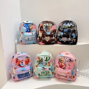 Kids School Backpack Large Capacity Cartoon Anime Print Waterproof Lightweight Ergonomic Bookbag For Elementary Students