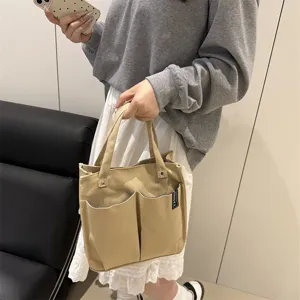 Segeltuch Tragetasche mit mehreren Taschen, Freizeit Pendler Handtasche fur Alltag.