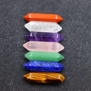 Natural Crystal Hexagonal Prism Healing Chakra Stones Polished Meditation Decor Yoga Gemstones Point Wand