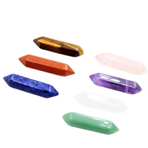 Natural crystal double terminated wands chakra healing stones set for meditation decor