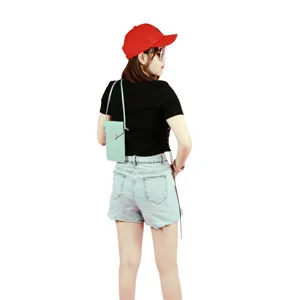 Mini crossbody phone bag for women, cute PU leather small mobile pouch with slim strap.