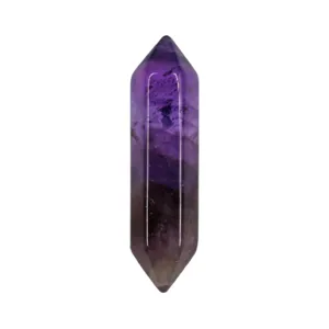 Natural Amethyst Crystal Double Terminated Wand Hexagonal Column Healing Stone for Yoga Decor