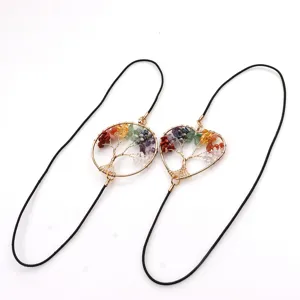 Marcapáginas de Cuerda Elástica de Árbol de la Vida de Strass Envuelto a Mano Marcapáginas de Metal Vintage Forma Corazón Redondo para Papelería Escuela Oficina