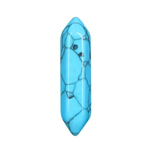 Detailed view of a double-terminated hexagonal crystal bullet stone for DIY jewelry and yoga.