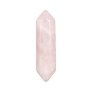 Natural rose quartz crystal double terminated wand healing pillar gemstone for yoga meditation