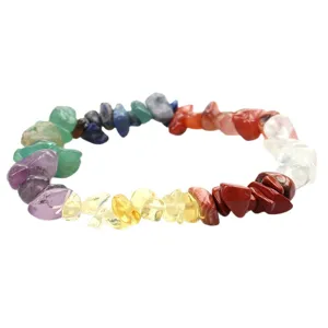 Natural gemstone chip bracelet multicolored crystal beaded jewelry for women daily wear accessory