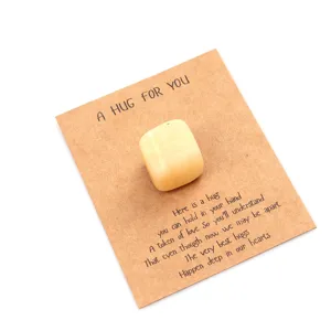 Pocket Hug Crystal Stone Gift Card with Inspirational Love Message for Friends & Family