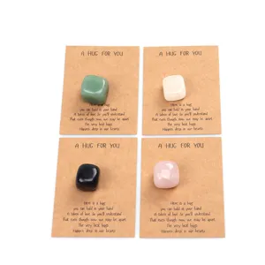 Pocket crystal hug stones with kraft paper card healing crystal gift for love and friendship
