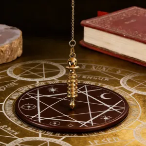 Péndulo de adivinación de metal vintage, colgante cónico de cobre para detalles místicos.