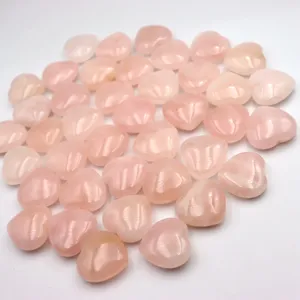 Natural rose quartz crystal heart stone for yoga meditation and home decor crafts 3cm