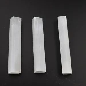 Natural white selenite crystal wand rough stone raw mineral crystal home decor display piece