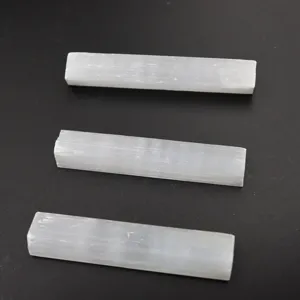Natural white selenite crystal wand rough stone raw mineral specimen for home decor details