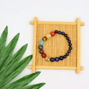 Bracciale artigianale sistema solare in pietra arenaria blu naturale gioielli moda