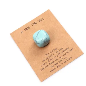 Pocket hug crystal stone gift card with touching message for valentine day decoration detail