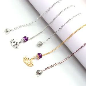 DIY Lotus Anhänger Pendel Metallkette Zubehör Set für Schmuckherstellung und Basteln.