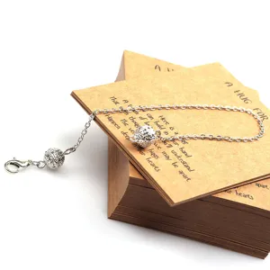 Silberkette mit hohlen strukturierten Kugeln DIY Schmuck Zubehör Anhänger Halskette Komponente.