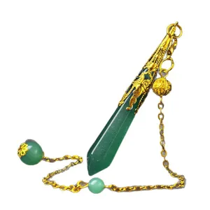 Natural Stone Dowsing Pendulum Hexagonal Bullet Pendant Necklace Yoga Jewelry Main Image