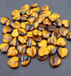 Coeurs en cristal de pierre d'oeil de tigre naturel 20mm non perces lot de deco