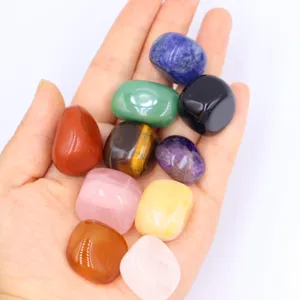Natural crystal tumbling stones set seven chakra tumbled stones for yoga meditation crafts