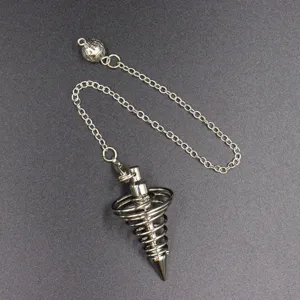 Metall Pendel Spirale Kegel Anhänger Halskette Vintage Wahrsagerei Werkzeug Detailansicht