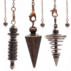 Vintage Kupfer Spiralkegel Wünschelrutenpendel Anhänger Für Wahrsagerei Mystische Heilmeditation Metall Requisiten Anhänger