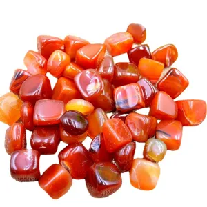 Natural polished carnelian agate tumbled stones bulk for yoga and home aromatherapy decor.