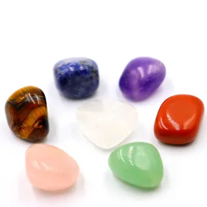 7 Pieces Natural Tumbled Healing Crystals Stones Set Chakra Polished Gemstones Decor