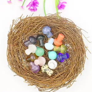 2cm crystal stone mini mushroom figurine for DIY micro landscape garden pot decoration