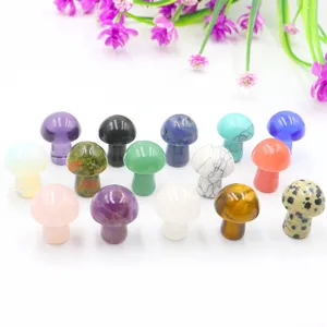 Mini crystal stone mushroom details, perfect for DIY micro landscapes and potted plant decor.