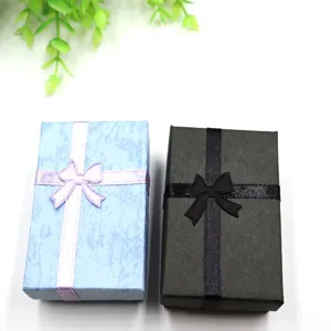 Boîte Cadeau Bijoux Ruban Nœud Collier Pendentif Boucle d'Oreille Bague Emballage Cas Rangement Organisateur Vitrine