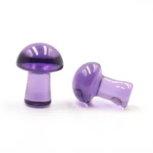 Mini purple crystal mushroom figurine for DIY micro landscape garden potted plant decoration.