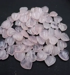 Pierres de cœur en quartz rose naturel en vrac 20 mm non percées décoration de poche.