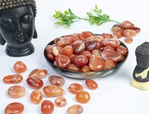 Natural red agate tumbled stones for fish tank, flower pot decor, yoga crystal healing stones.