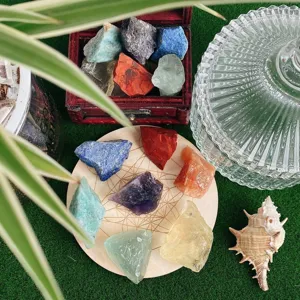 Natuurlijke ruwe kristalstenen set kleurrijke chakra minerale stenen voor huisdecoratie