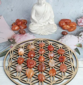 Natural red agate tumbled stones crystal healing reiki energy stones for yoga decoration.